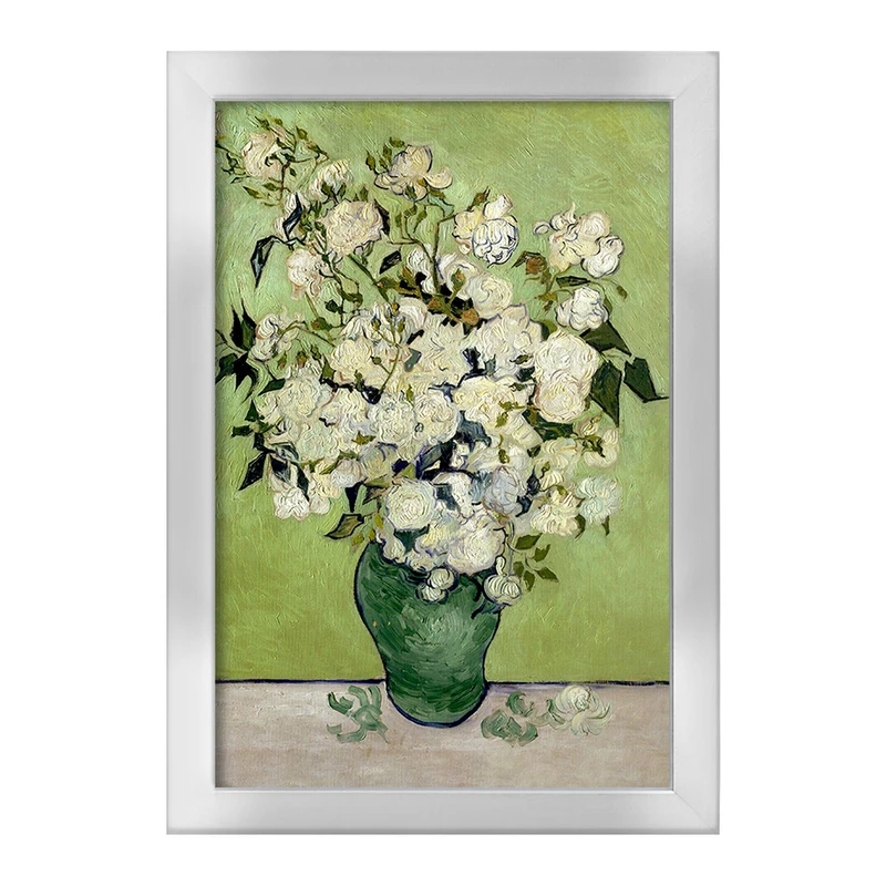 تابلو خندالو طرح نقاشی گلدان رز اثر ونسان ونگوگ کد 25476