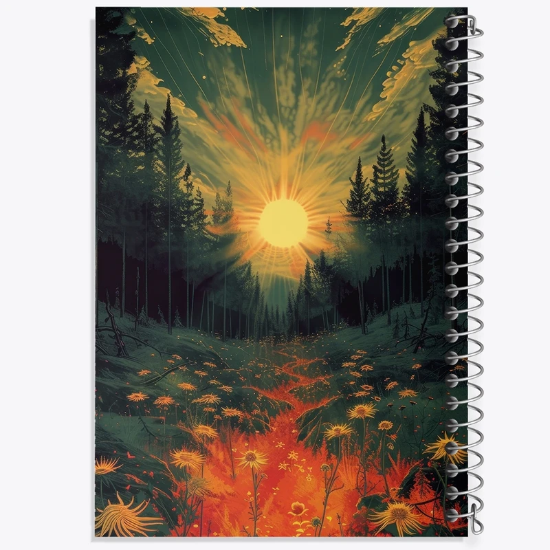 دفتر طراحی 50 برگ خندالو طرح منظره غروب کد F3055