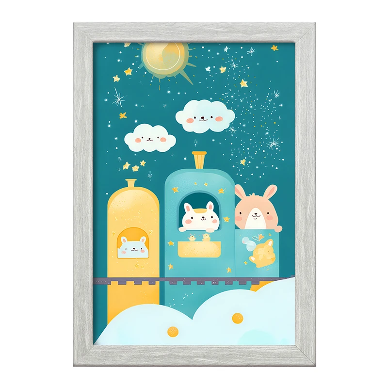 تابلو خندالو طرح قطار حیوانات کد F10940