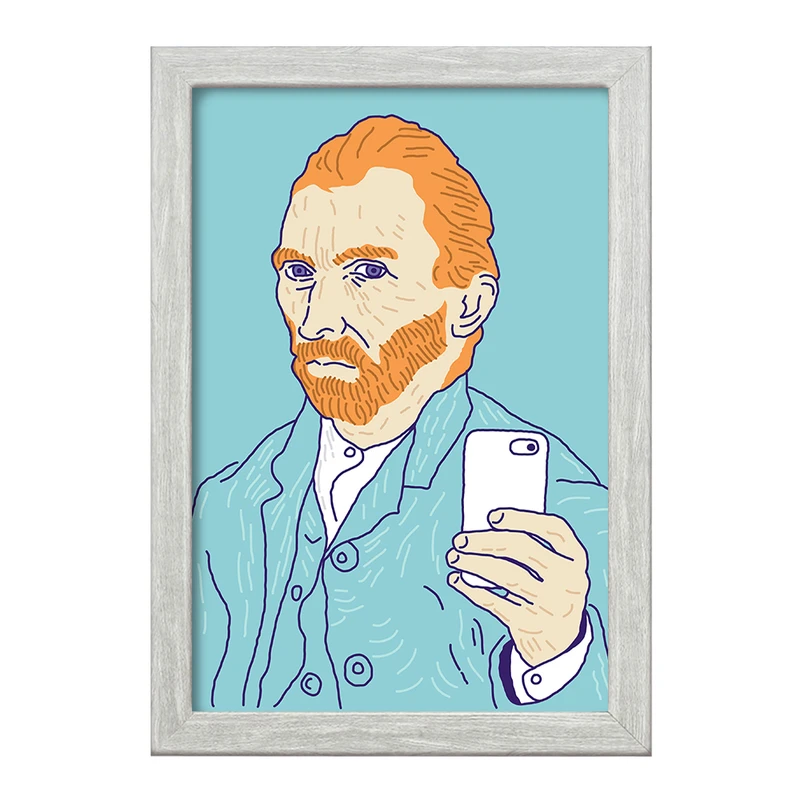 تابلو خندالو طرح سلف پرتره ونگوگ  کد 3733