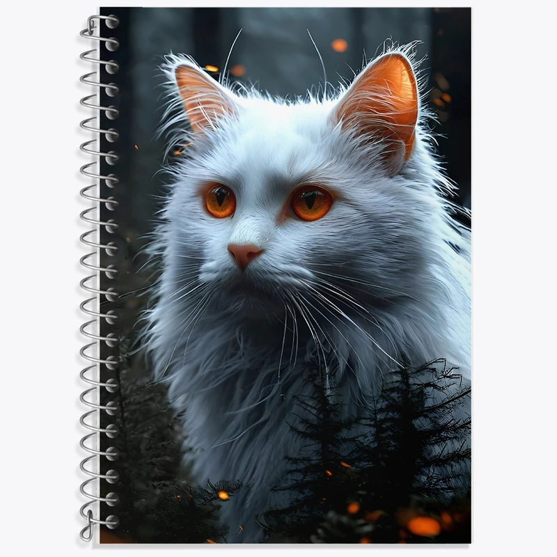 دفتر زبان 50 برگ خندالو مدل سه خط طرح گربه کد F8982