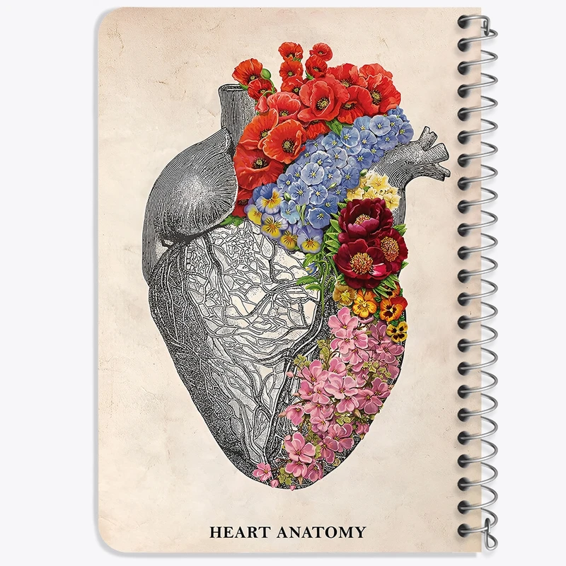 دفتر یادداشت 50 برگ خندالو طرح آناتومی قلب (Heart Anatomy) کد F14001