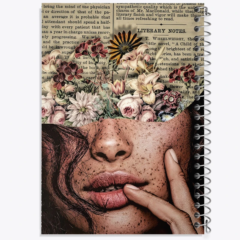 دفتر مشق 100 برگ خندالو طرح دختر و گل کد F10707