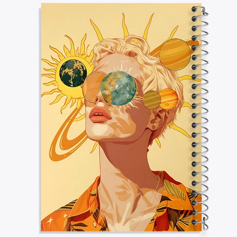 دفتر مشق 100 برگ خندالو طرح پرتره کهکشان کد F11085