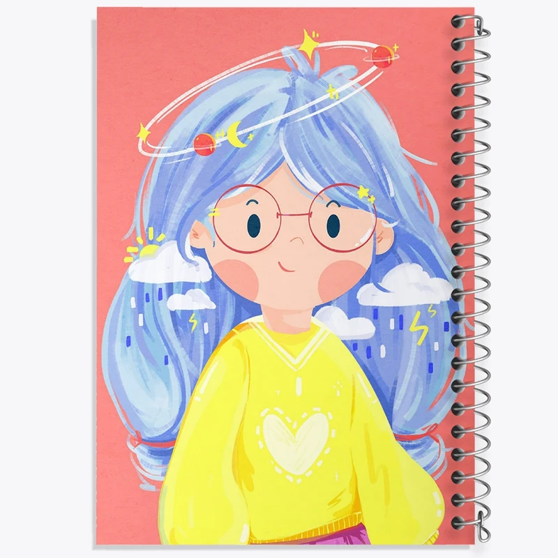 دفتر طراحی 50 برگ خندالو طرح دخترانه فانتزی کد 25708