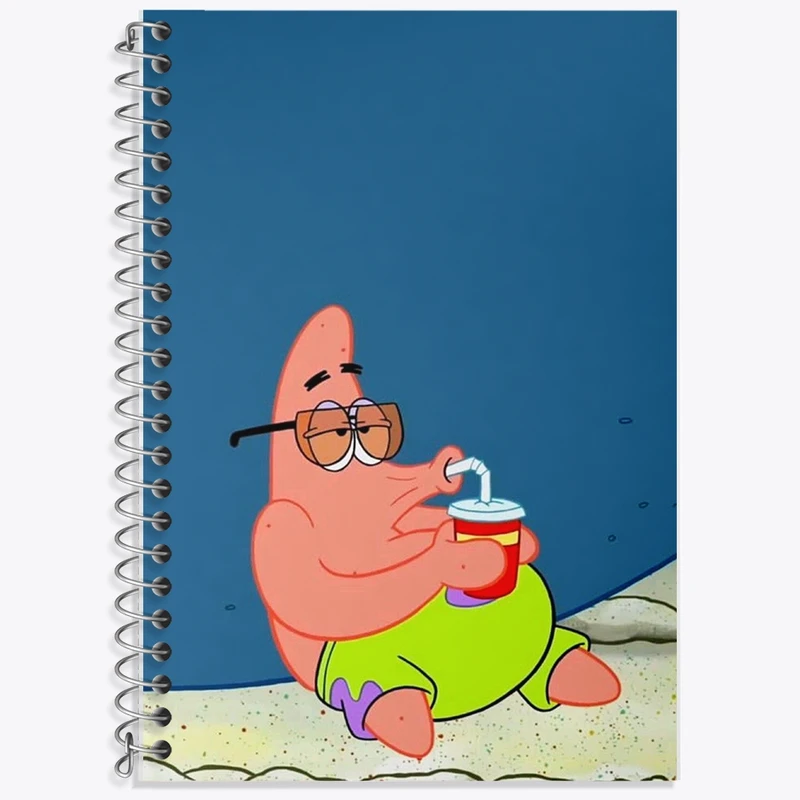 دفتر زبان 50 برگ خندالو مدل سه خط طرح پاتریک کد F8597