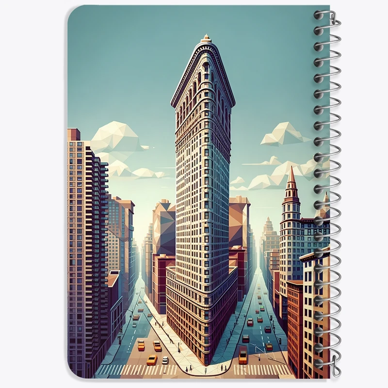 دفتر یادداشت 50 برگ خندالو طرح ساختمان فلت‌آیرن (Flatiron Building) کد F6366