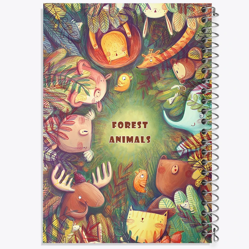 دفتر مشق 100 برگ خندالو طرح جنگل حیوانات کد F10979