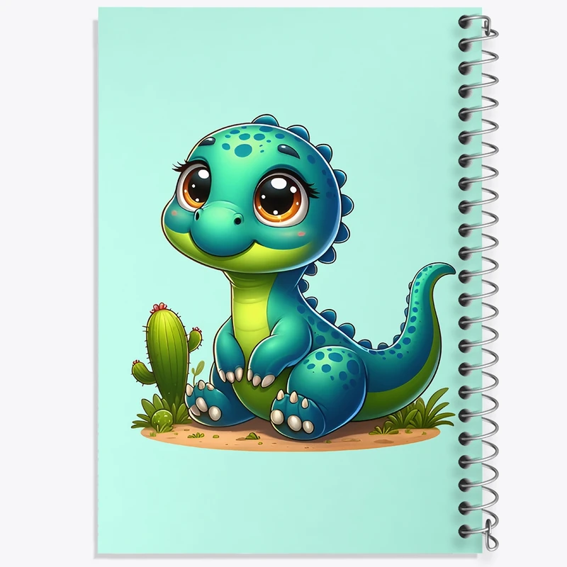 دفتر ژورنال نویسی 50 برگ خندالو مدل نقطه ای طرح دایناسور بامزه کد N6459