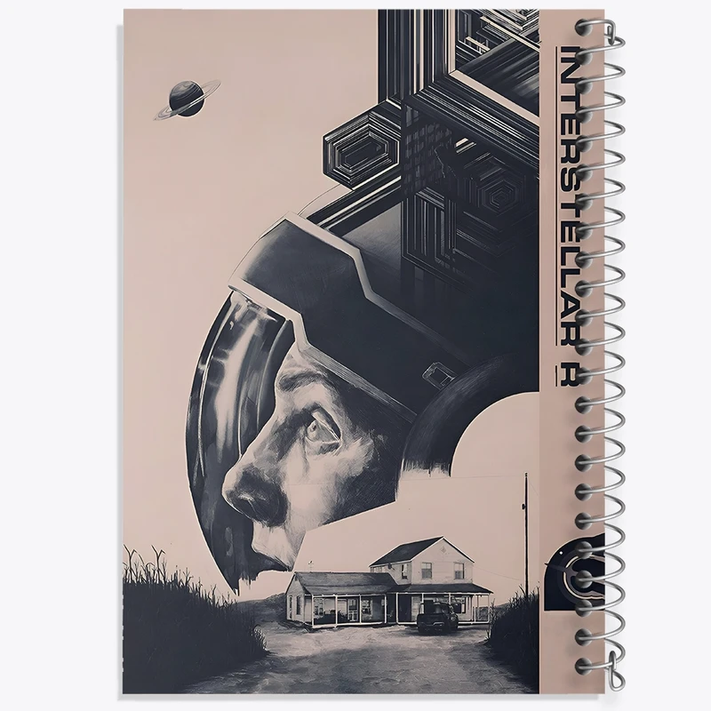 دفتر طراحی 50 برگ خندالو طرح میان ستاره ای (Interstellar) کد F10484