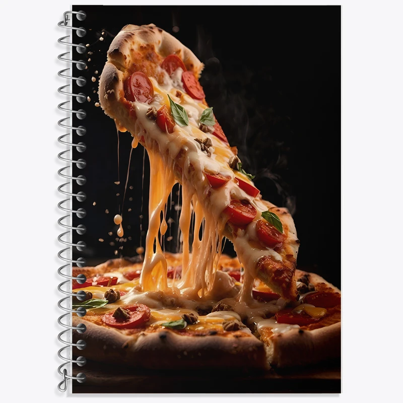 دفتر زبان دوخط 50 برگ خندالو طرح پیتزا کد F10588