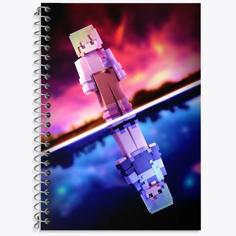 دفتر زبان دوخط 50 برگ خندالو طرح بازی ماینکرافت (Minecraft) کد N8764