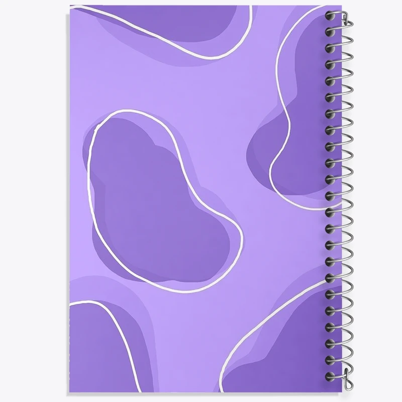 دفتر طراحی 50 برگ خندالو طرح مینیمال رنگ بنفش کد N2777