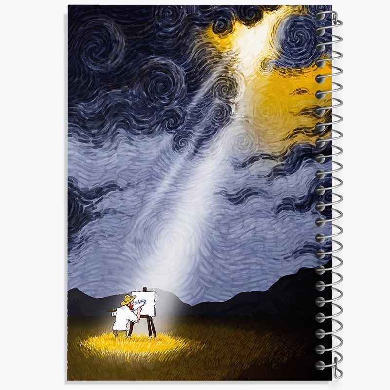 دفتر طراحی 50 برگ خندالو طرح ونسان ونگوگ کد F8802