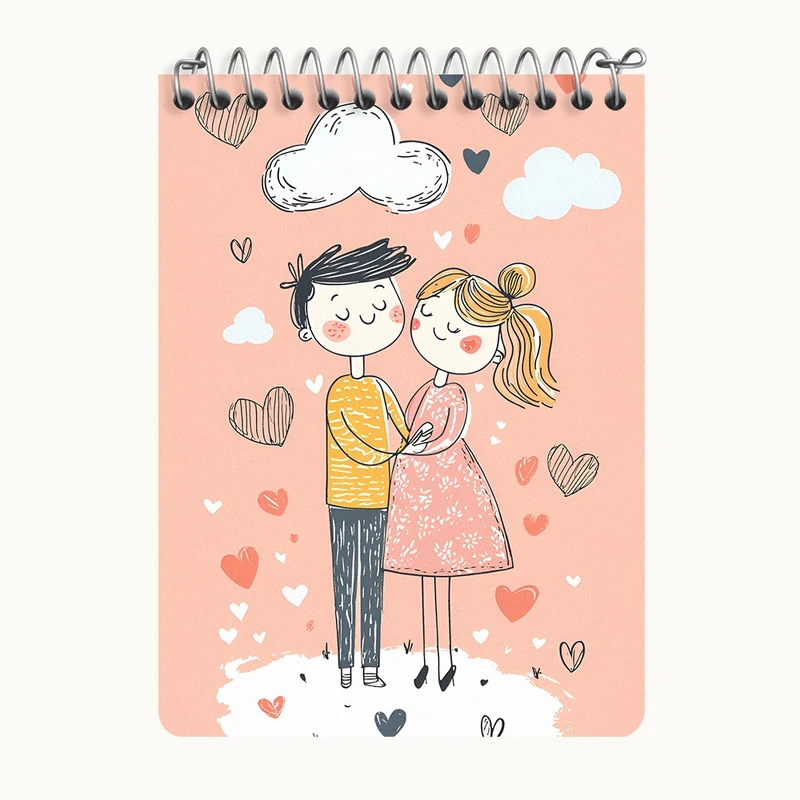 دفتر یادداشت 50 برگ خندالو طرح عاشقانه (Lovely) کد N7358