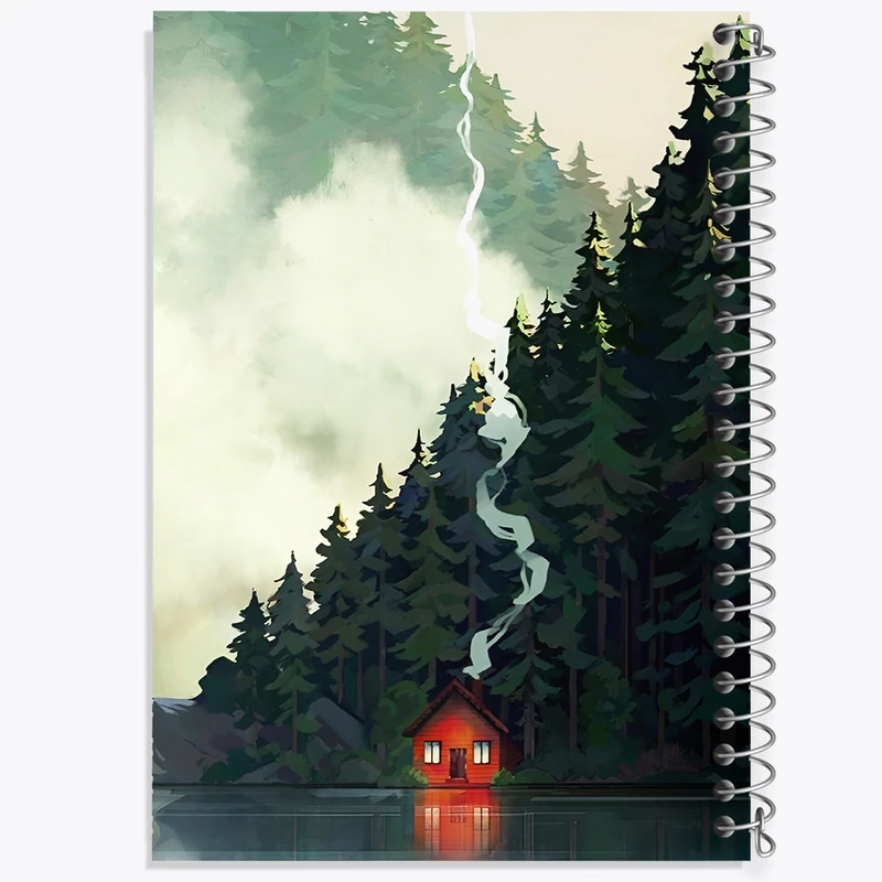 دفتر مشق 50 برگ خندالو طرح کلبه در جنگل کد F4469