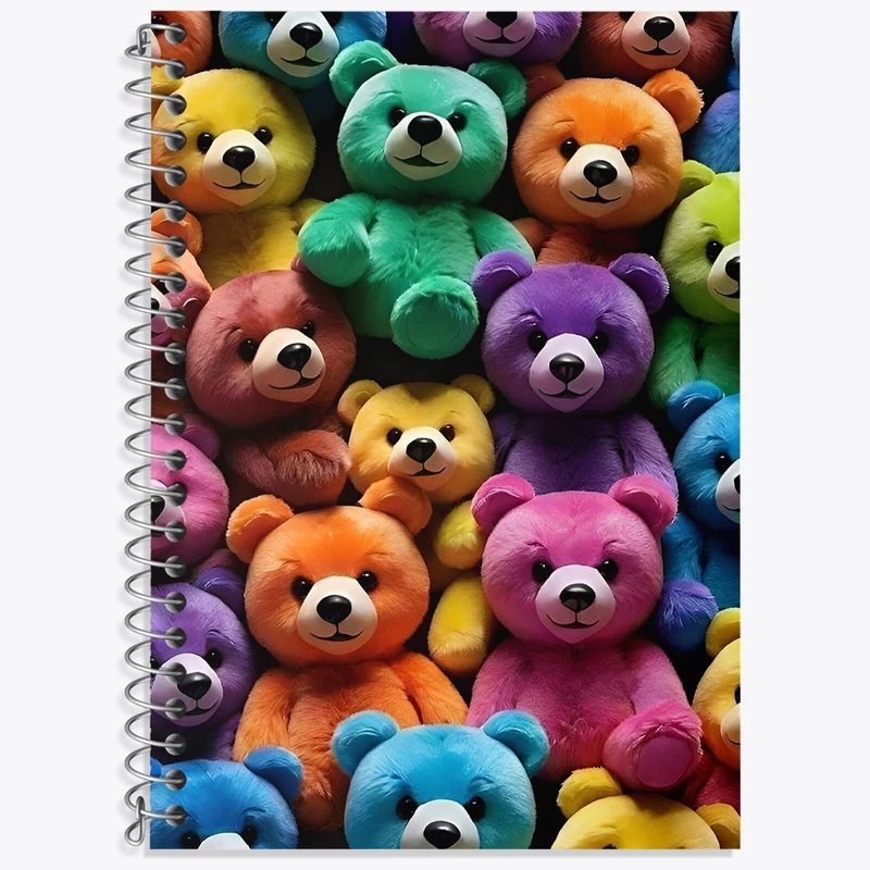 دفتر زبان 50 برگ خندالو مدل سه خط طرح خرس رنگی کد F4217