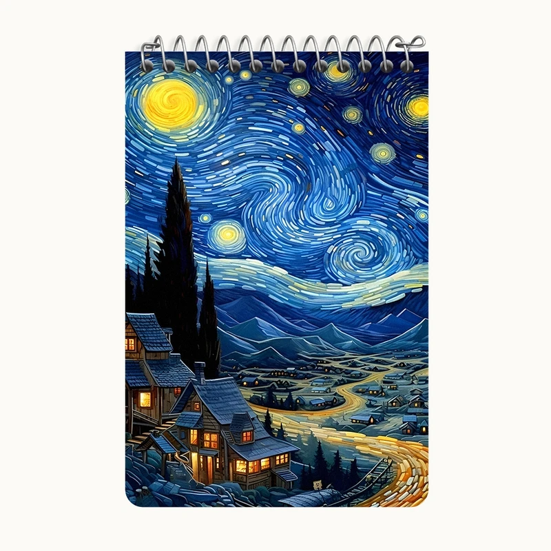 دفتر یادداشت 50 برگ خندالو طرح شب پر ستاره کد F5092