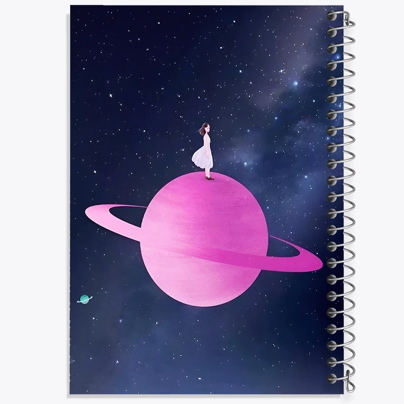 دفتر طراحی 50 برگ خندالو طرح دختر و کهکشان کد F3594