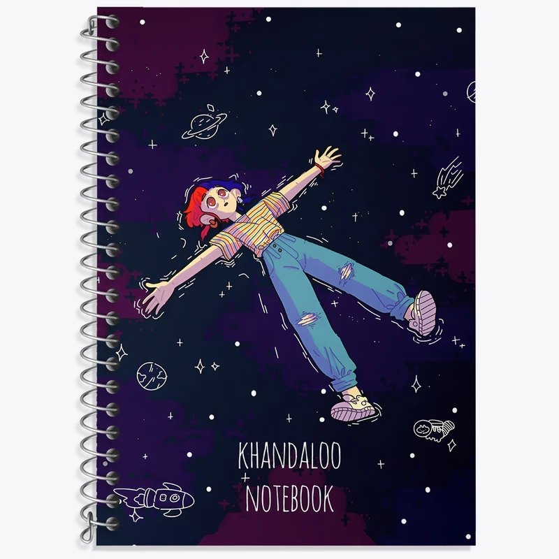 دفتر لغت 50 برگ خندالو طرح دخترانه فضایی کد N8190