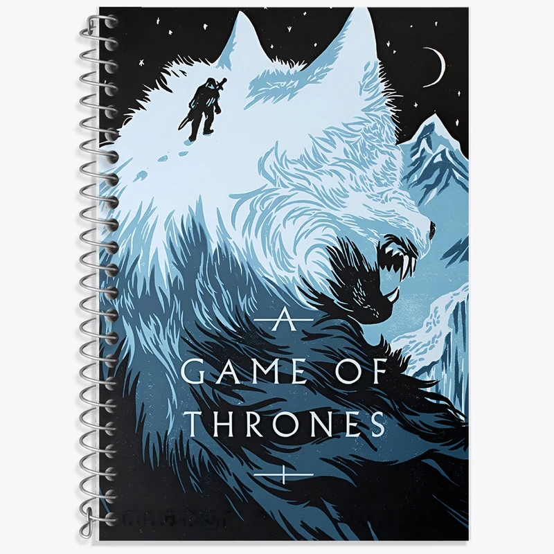 دفتر زبان 50 برگ خندالو مدل سه خط طرح بازی تاج و تخت (Game Of Thrones) کد F10153