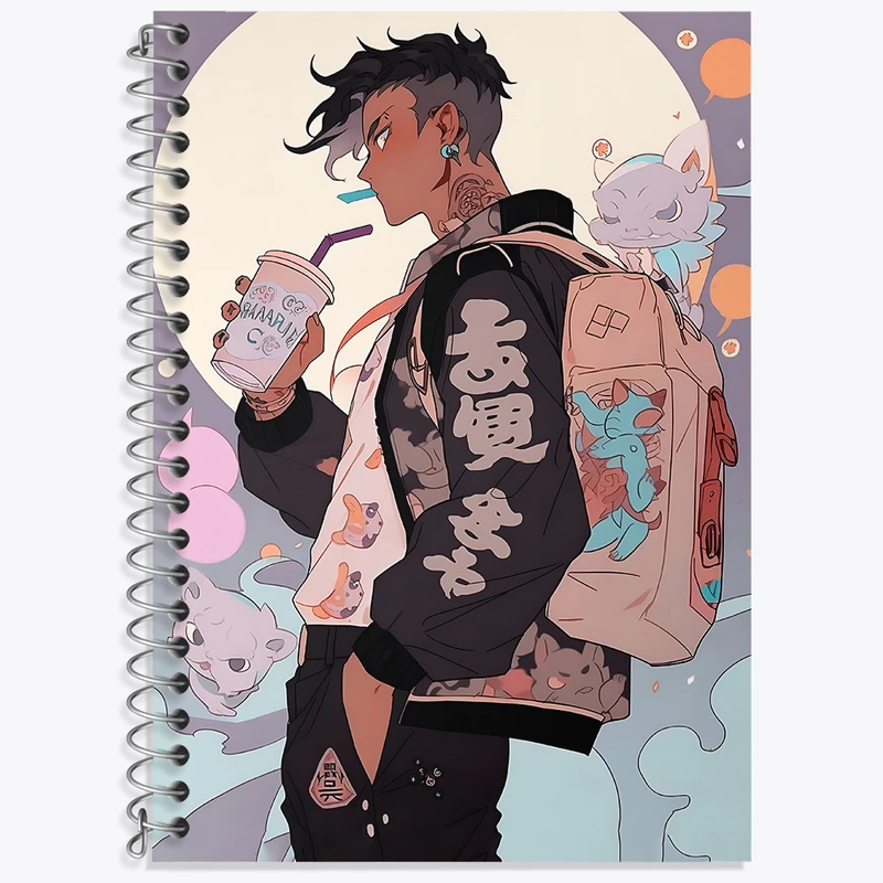 دفتر زبان دوخط 50 برگ خندالو طرح پسرانه کد F4484