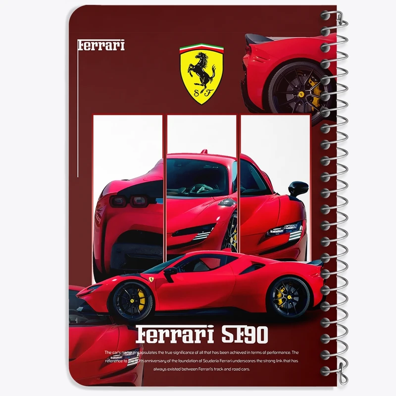 دفتر یادداشت 50 برگ خندالو طرح فراری (Ferrari) کد F13634