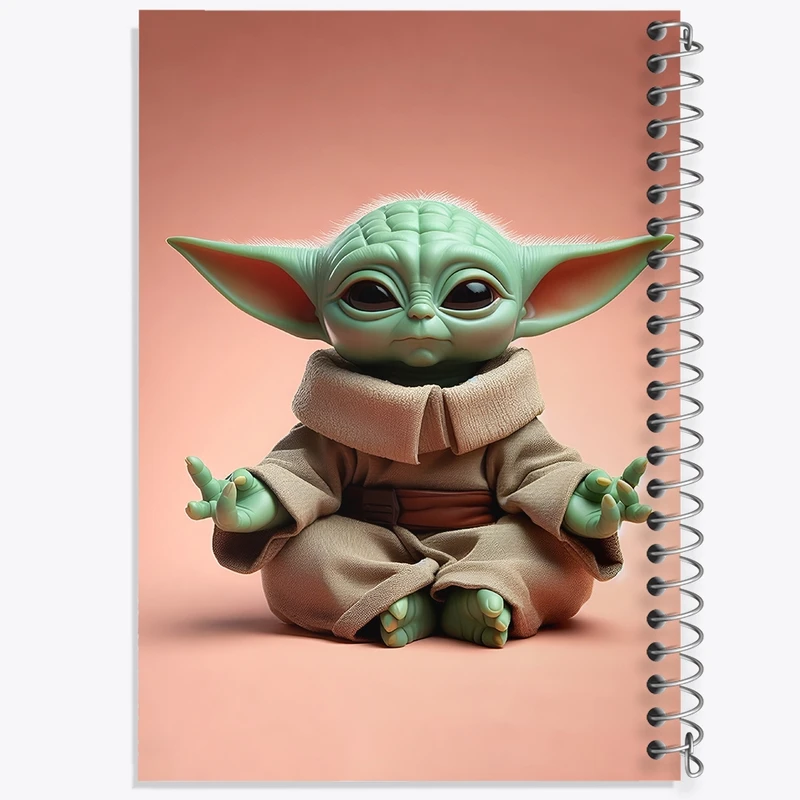 دفتر طراحی 50 برگ خندالو طرح بیبی یودا کد F4432