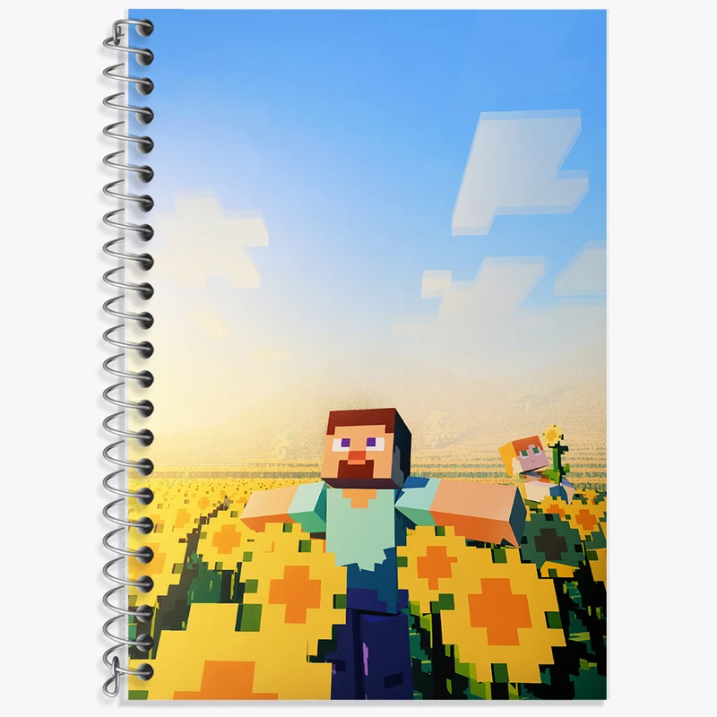 دفتر زبان 50 برگ خندالو مدل دو خط طرح ماینکرافت (Minecraft) کد F14094