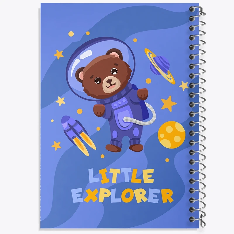 دفتر طراحی 50 برگ خندالو طرح خرس فضانورد کد N1373