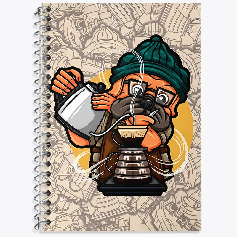 دفتر زبان 50 برگ خندالو مدل دو خط طرح سگ باریستا کد F10542