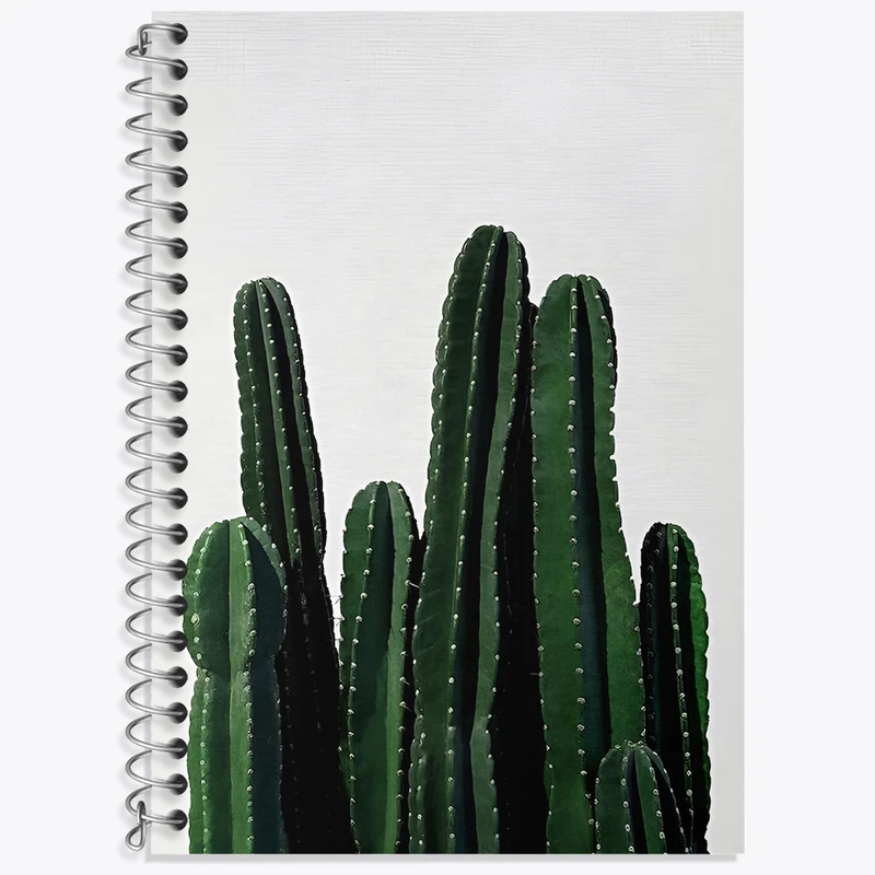 دفتر زبان دوخط 50 برگ خندالو طرح کاکتوس کد F3661