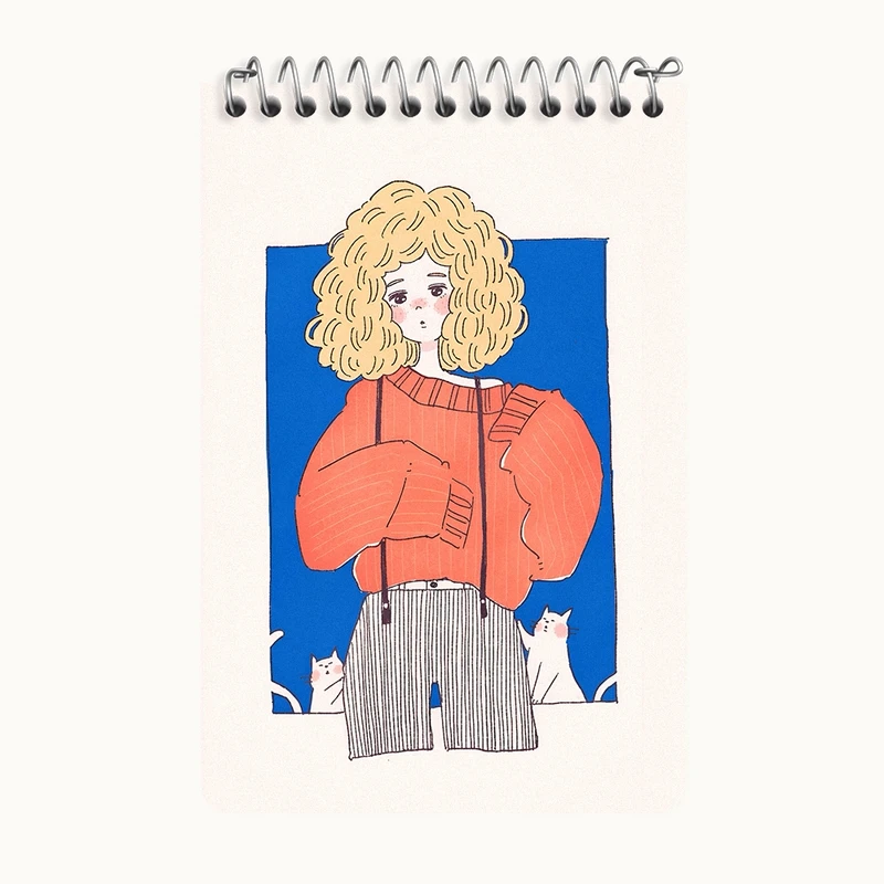 دفتر یادداشت 50 برگ خندالو طرح دختر و گربه های بامزه کد F7380