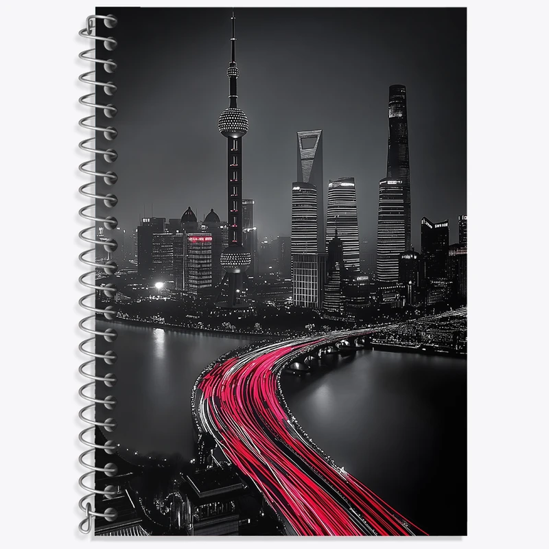 دفتر زبان دوخط 50 برگ خندالو طرح آسمان شب های شانگهای کد N7711