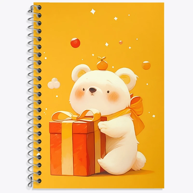 دفتر زبان 50 برگ خندالو مدل سه خط طرح خرس و جعبه هدیه کد N6213