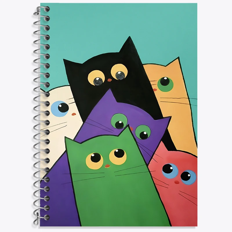 دفتر نت موسیقی 50 برگ خندالو طرح گربه های رنگی کد N6791