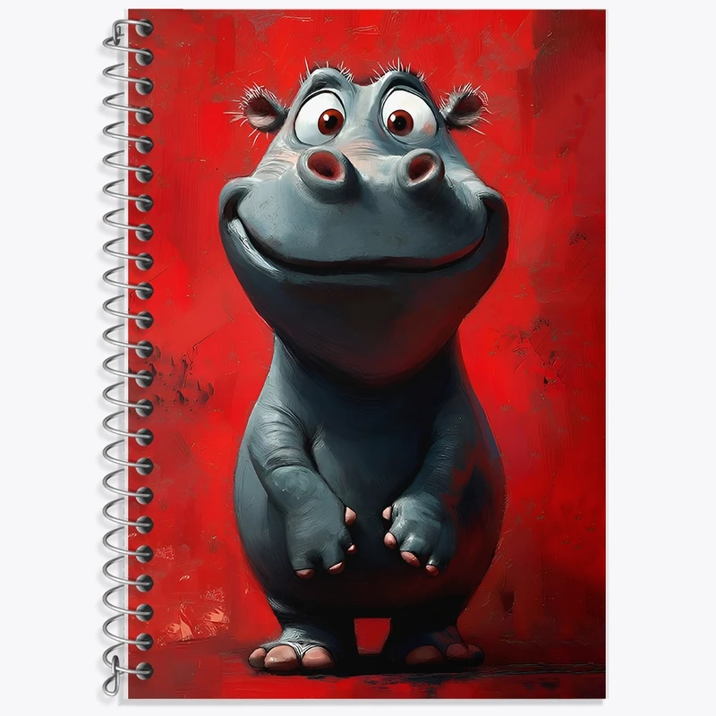 دفتر زبان 50 برگ خندالو مدل سه خط طرح اسب آبی بامزه کد F12865