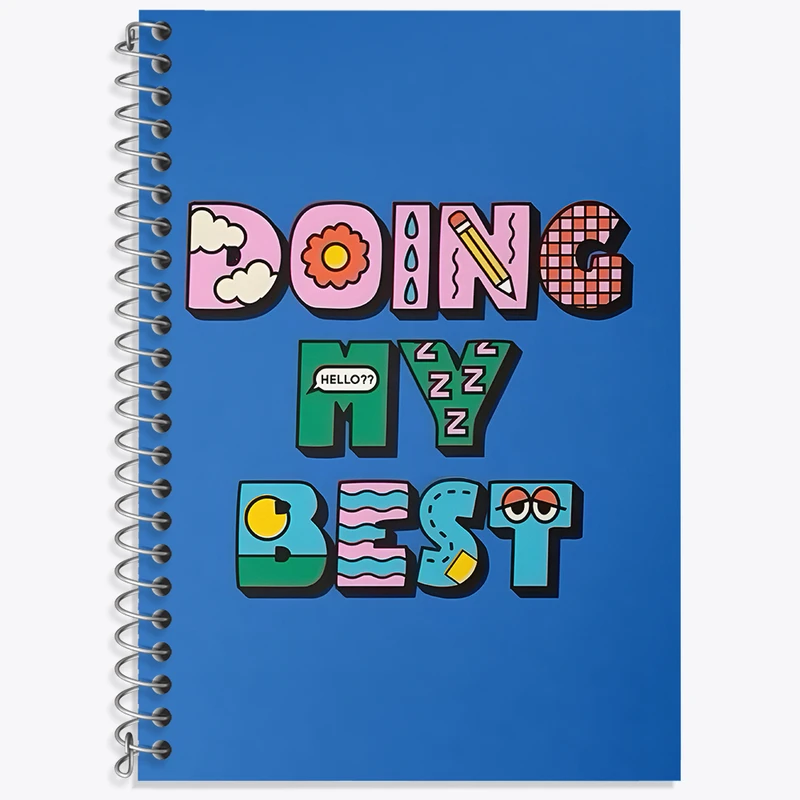 دفتر زبان 50 برگ خندالو مدل دو خط طرح Doing My Best کد N6026