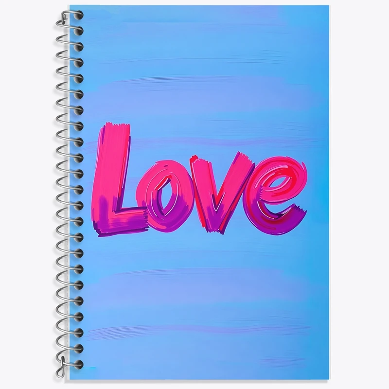 دفتر زبان 50 برگ خندالو مدل سه خط طرح Love کد F10804