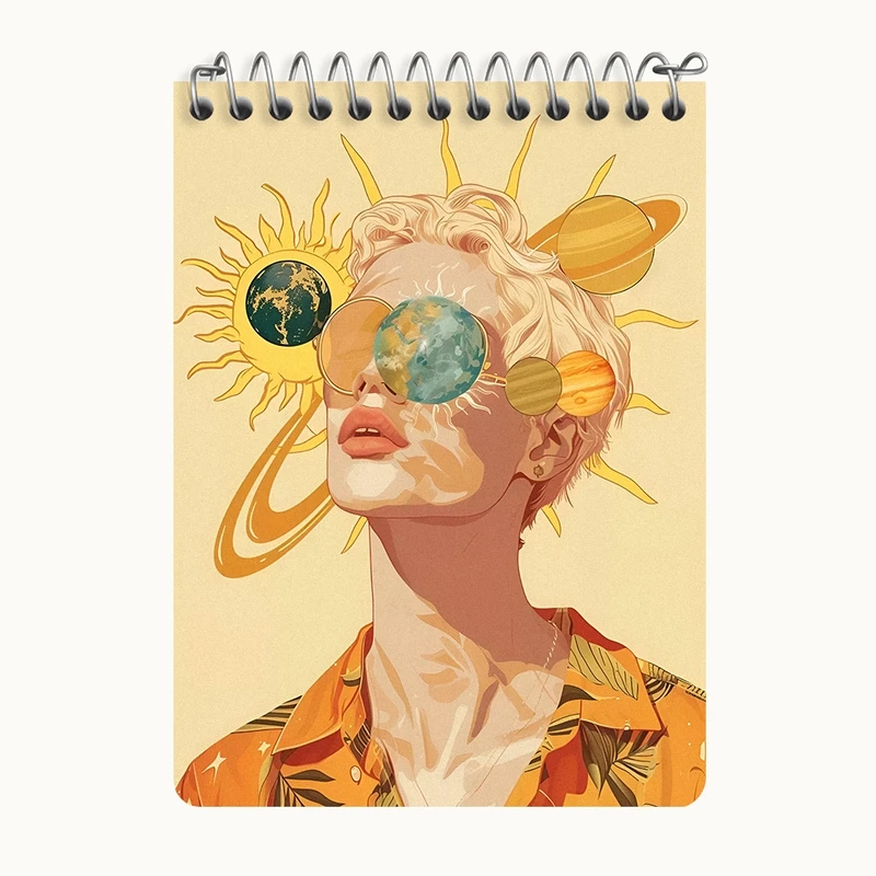 دفتر یادداشت 50 برگ خندالو طرح پسرانه کهکشانی کد N8433