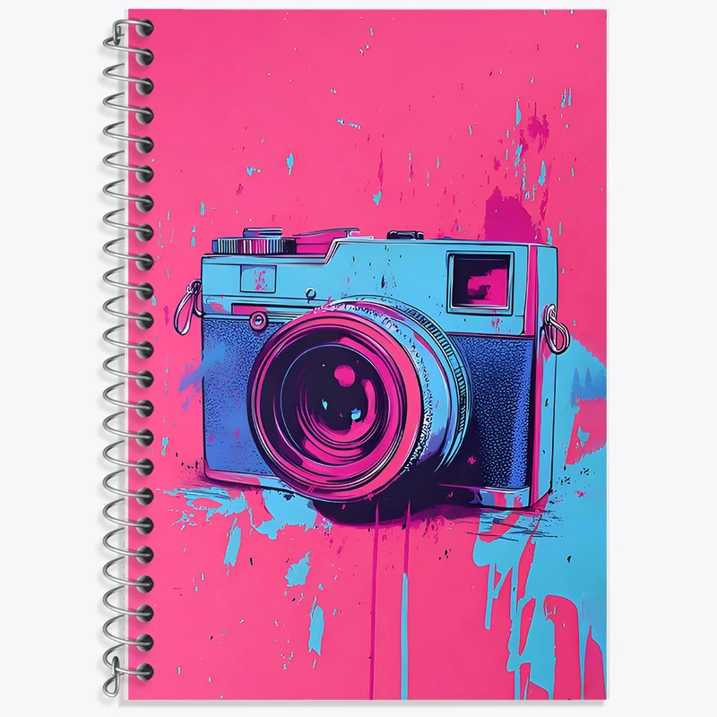 دفتر زبان 50 برگ خندالو مدل دو خط طرح دوربین عکاسی کد F9847