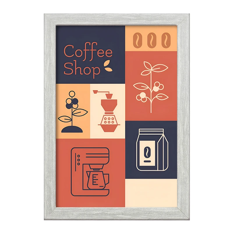 تابلو خندالو طرح کافی شاپ قهوه کد F10408