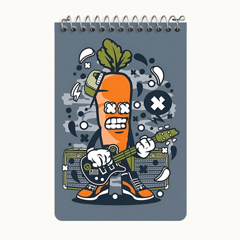 دفتر یادداشت 50 برگ خندالو طرح هویج بامزه کد F4368