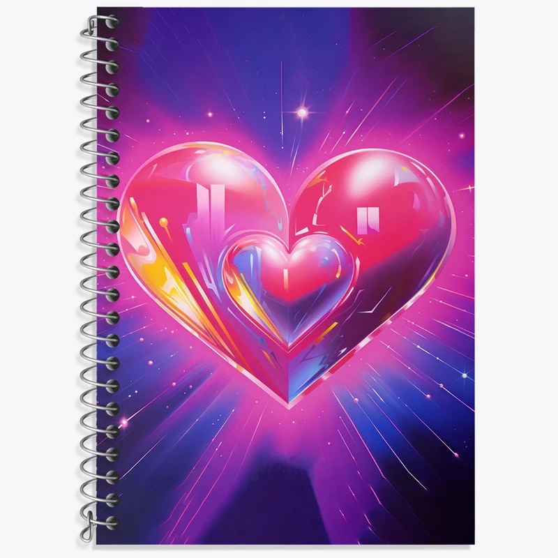 دفتر زبان دوخط 50 برگ خندالو طرح قلب مینیمال کد F3201