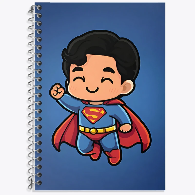 دفتر زبان 50 برگ خندالو مدل دو خط طرح سوپر من کد F9407