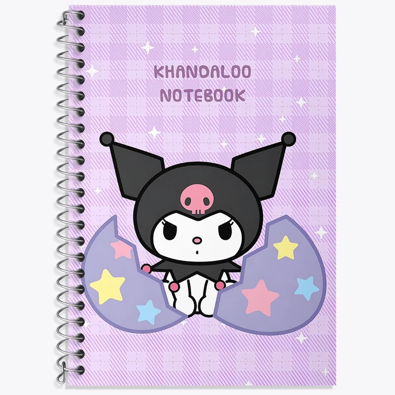 دفتر زبان 50 برگ خندالو مدل سه خط طرح کرومی (Kuromi) کد N9050