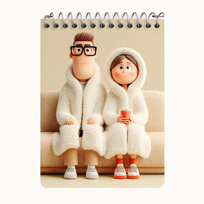 دفتر یادداشت 50 برگ خندالو طرح آدمک های فانتزی کد N8375