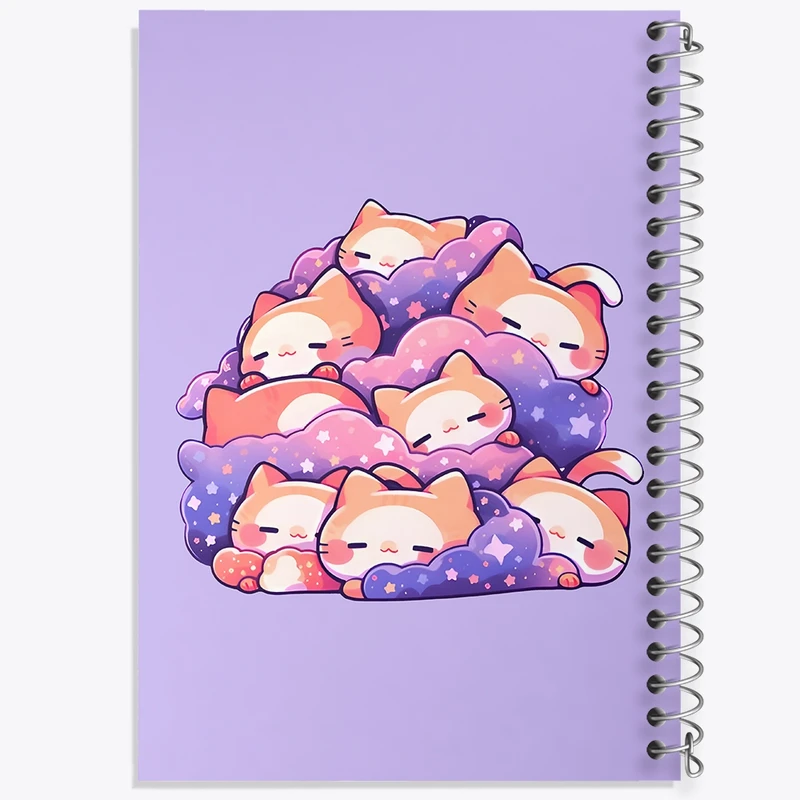 دفتر طراحی 50 برگ خندالو طرح گربه های خوابالو کد N6719