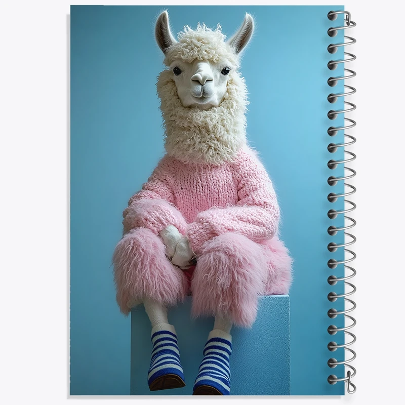 دفتر شطرنجی 50 برگ خندالو طرح لاما کد F10038