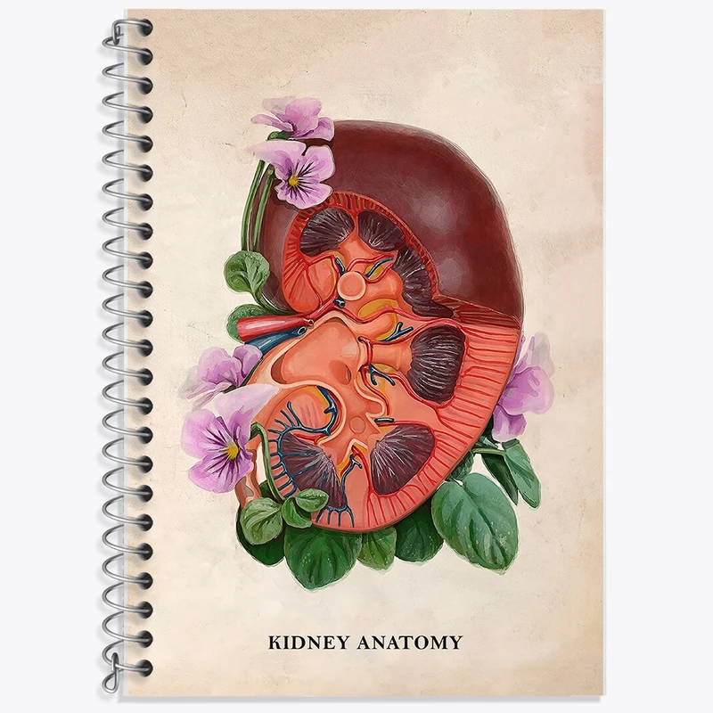 دفتر لغت 50 برگ خندالو طرح آناتومی کلیه (kidney Anatomy) کد F14011